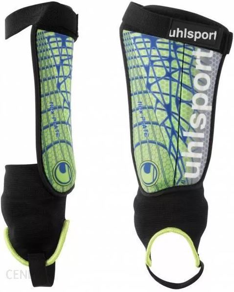 uhlsport Schienbeinschützer Flex Plate (Set), fluo grün-blau-anthrazit, Gr. L (Körpergrösse ca. 188 cm)